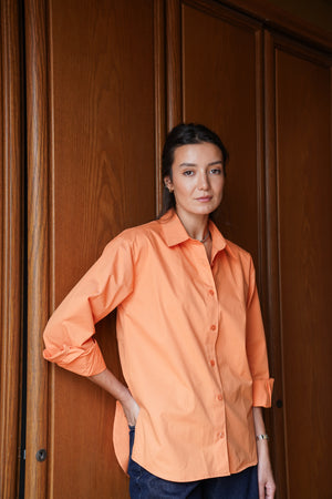 Poplin Shirt in Orange