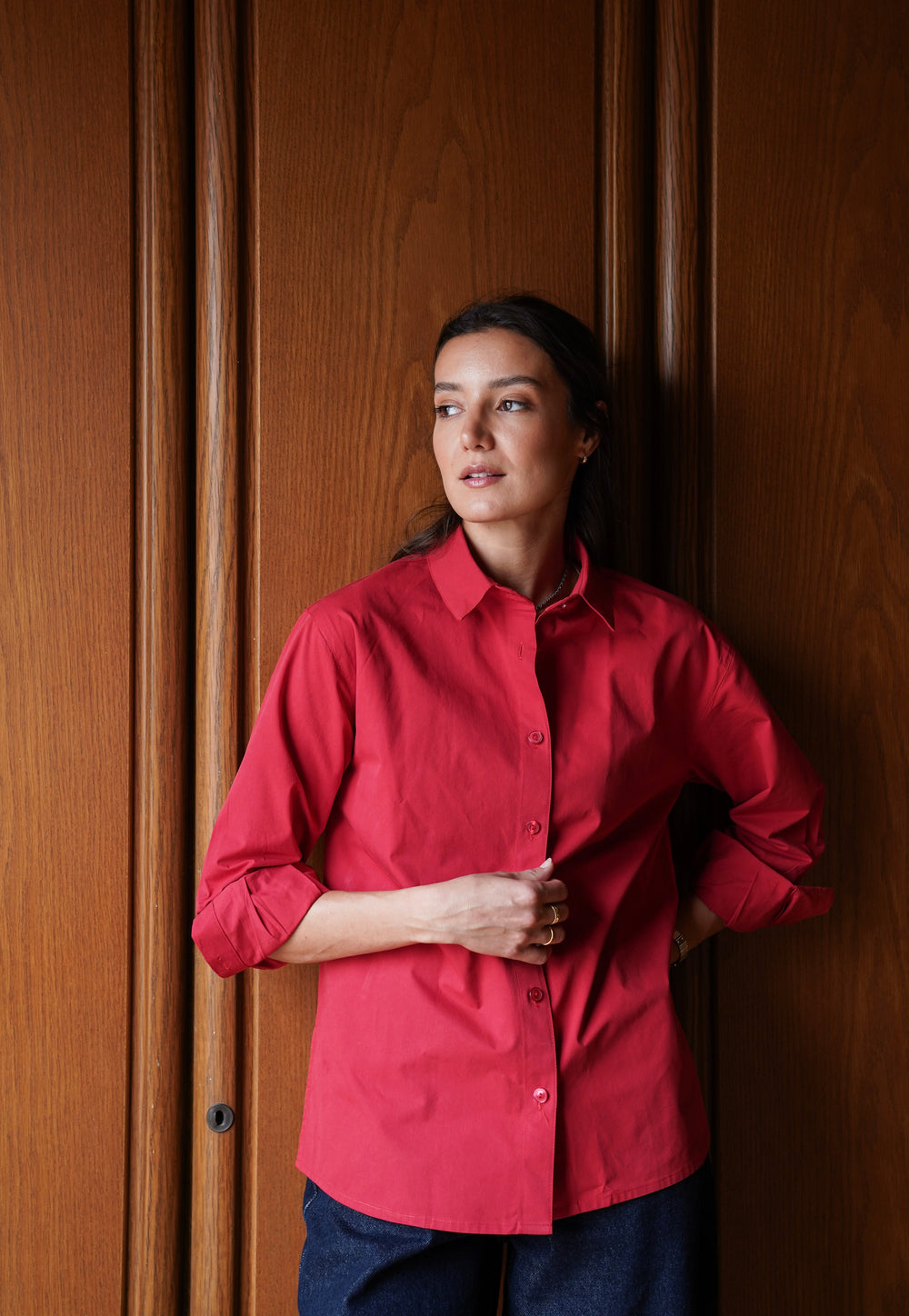 Poplin Shirt in Red
