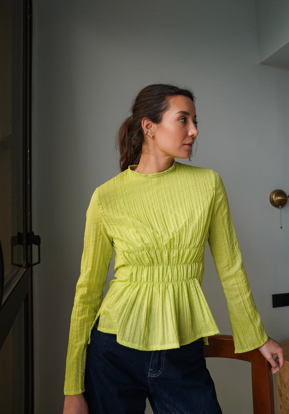 Ruched Top in Green
