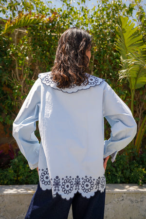 Embroidered Shirt in Blue