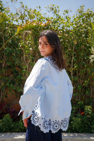 Embroidered Shirt in Blue