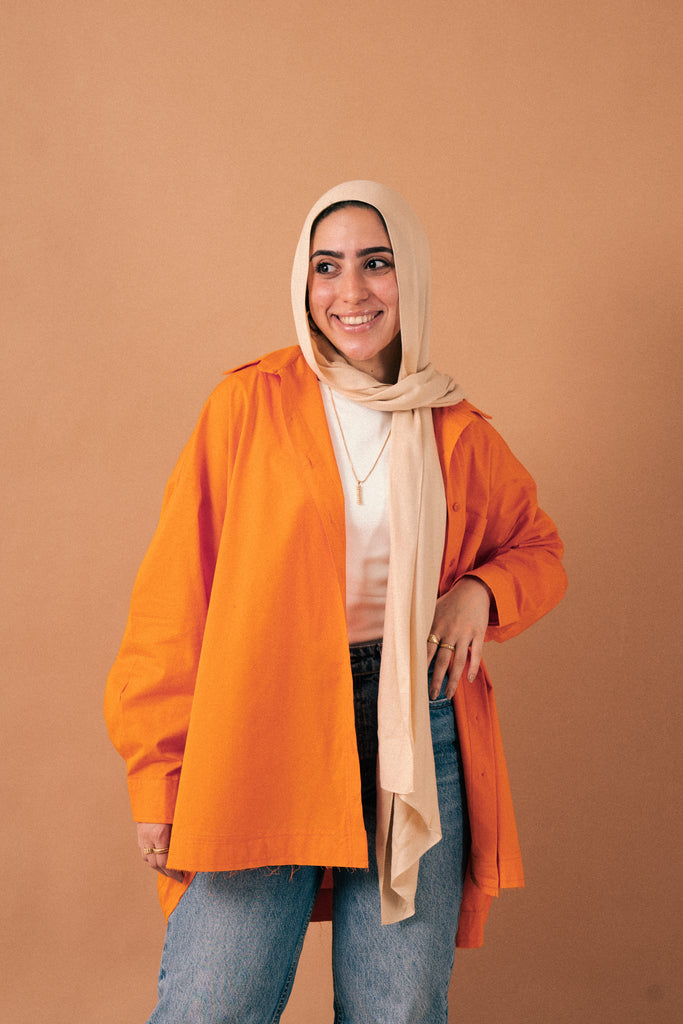 Urban Poplin Shirt in Orange