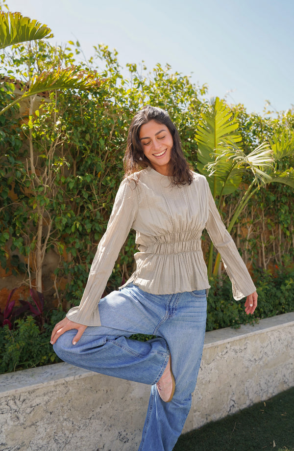 Ruched Top in Sage