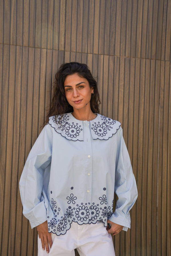 Embroidered Shirt in Blue