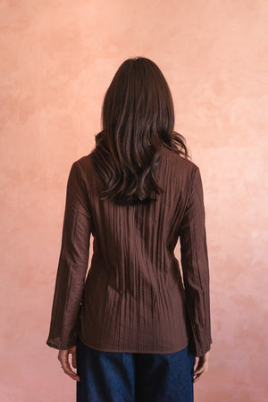 Ruched Top in Brown