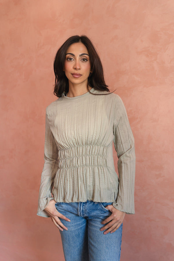 Ruched Top in Sage