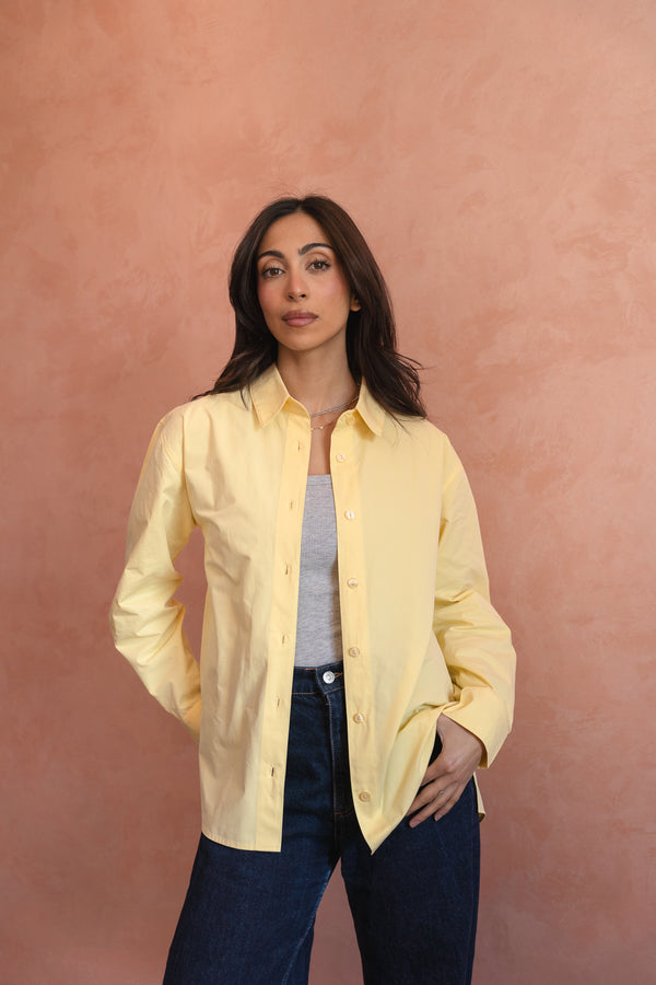 Poplin Shirt in Butter Yellow