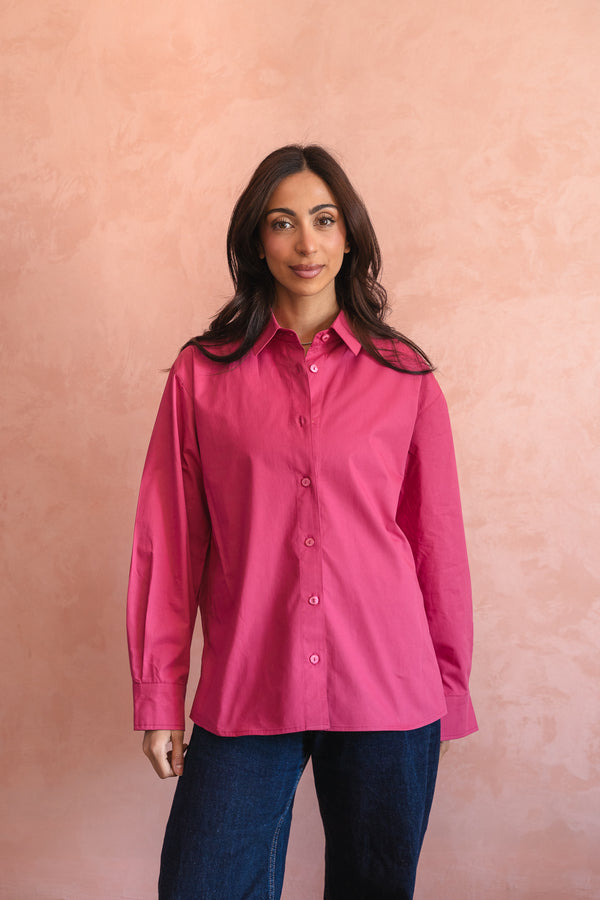 Poplin Shirt in Magenta