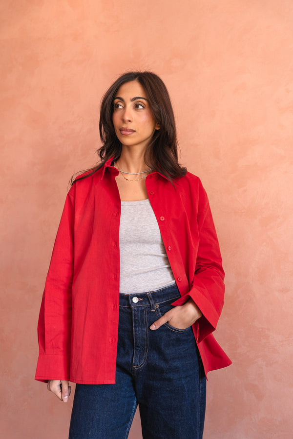 Poplin Shirt in Red