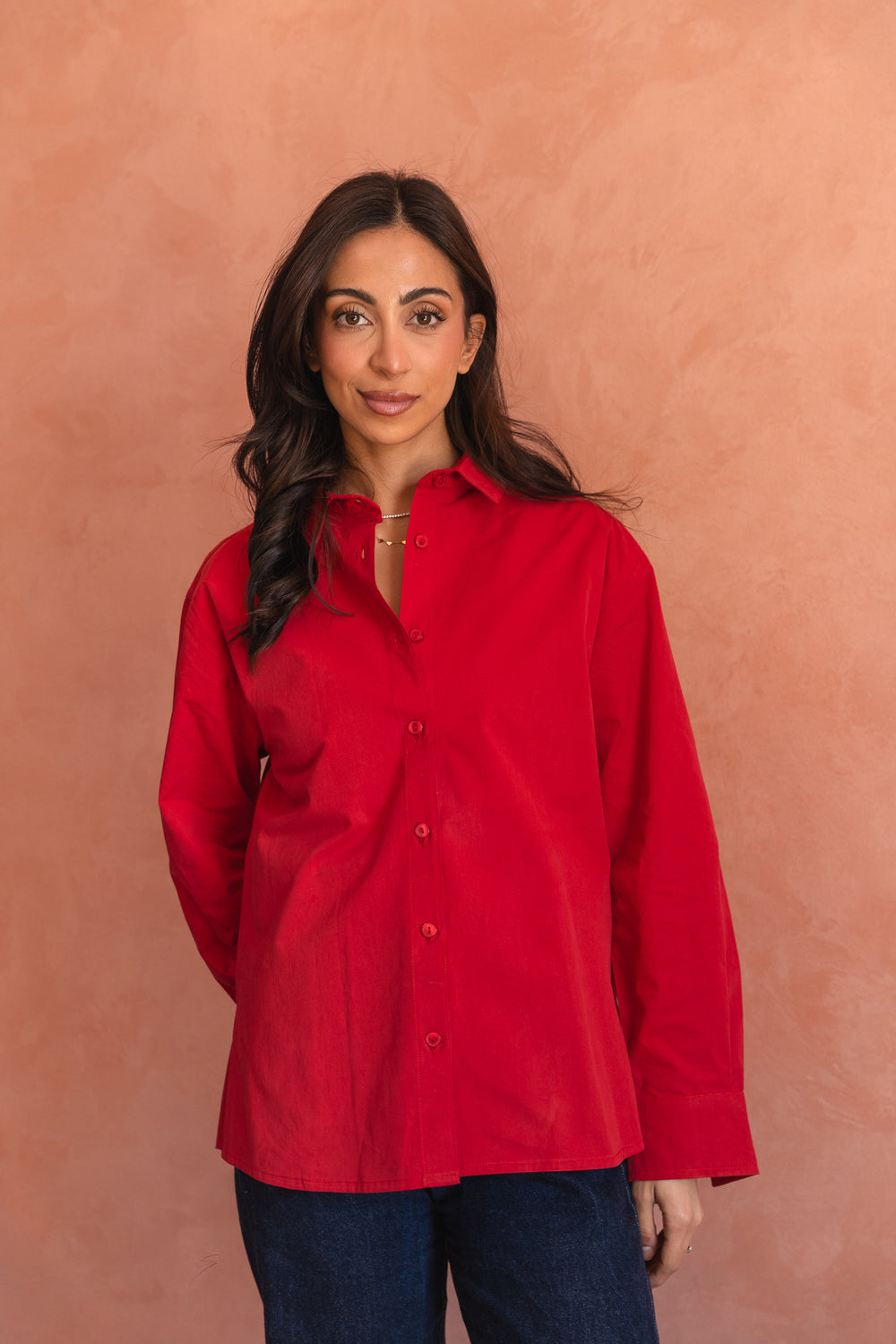 Poplin Shirt in Red