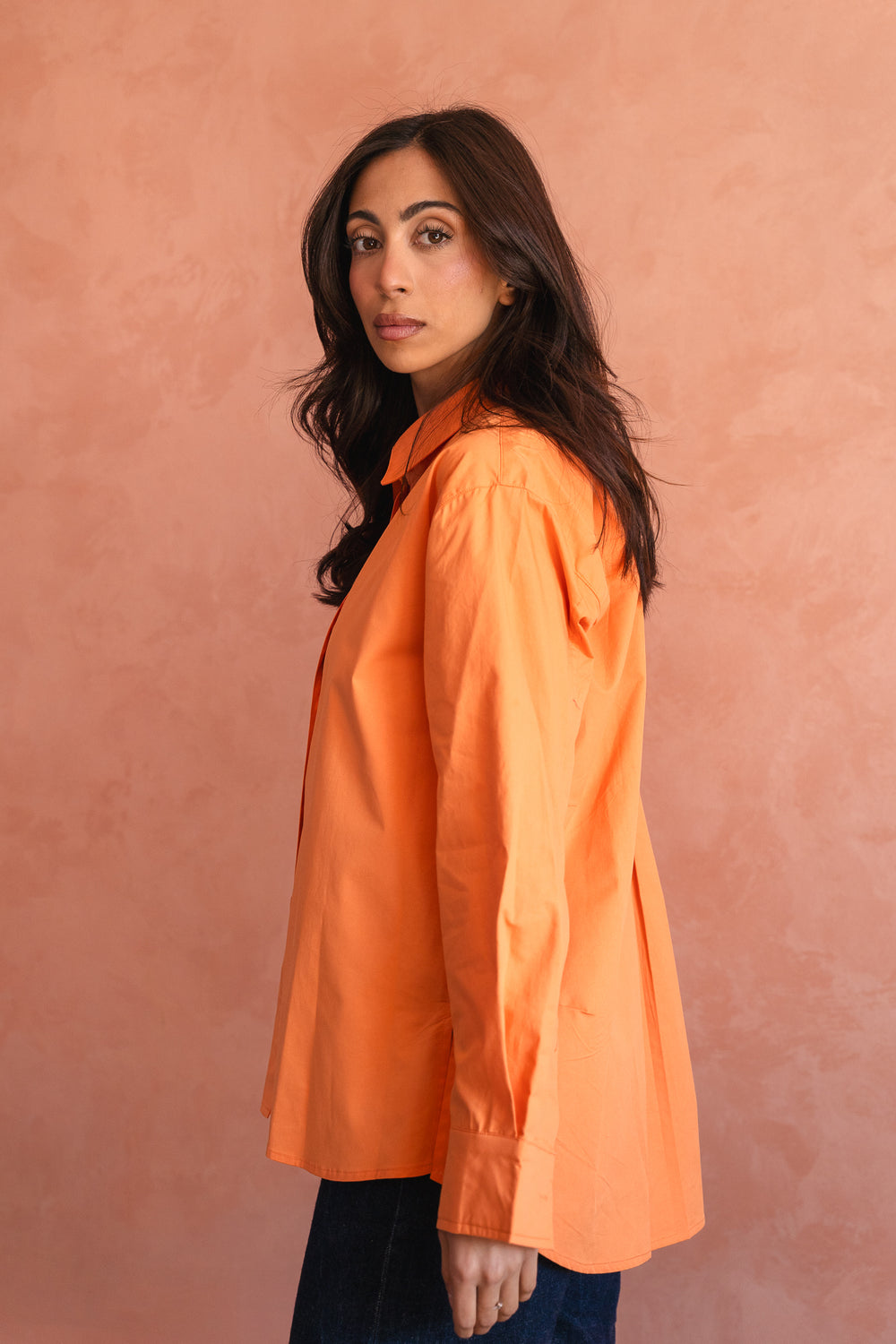 Poplin Shirt in Orange