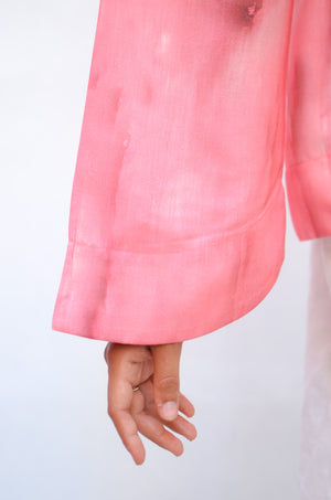 Gradient Linen Blouse in Pink