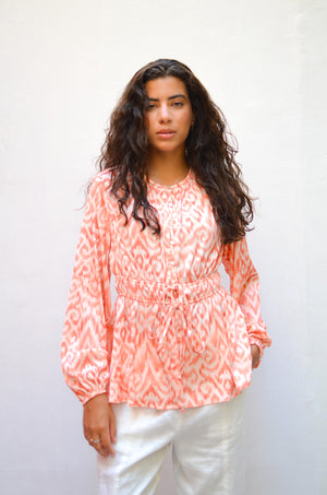 Graphic Printed Blouse in Orange