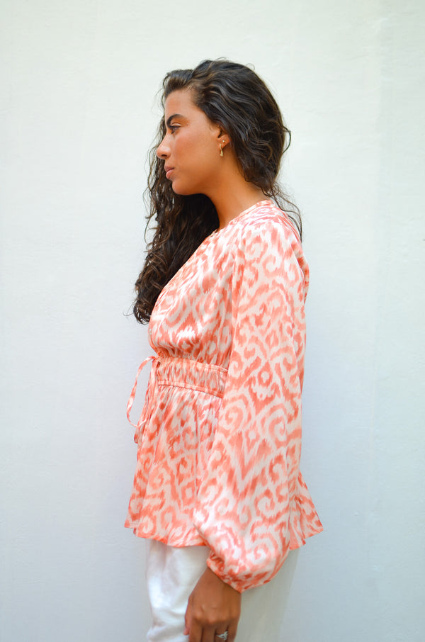 Graphic Printed Blouse in Orange