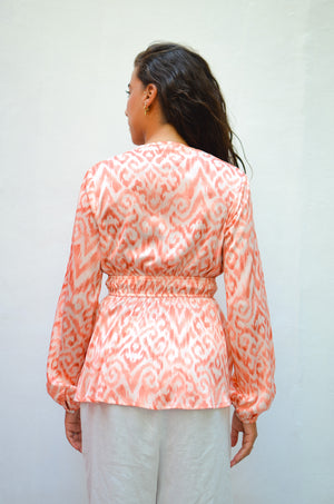 Graphic Printed Blouse in Orange