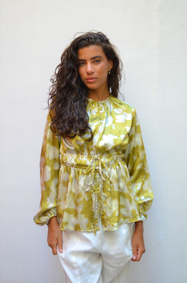 Graphic Printed Blouse in Green