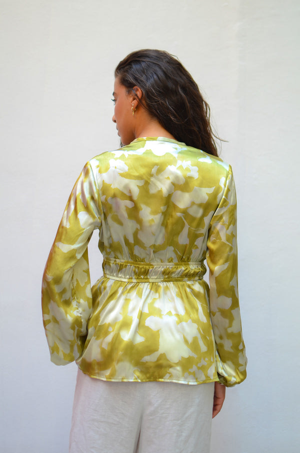 Graphic Printed Blouse in Green