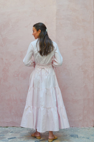 Side Drape Dress in Pink
