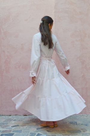 Side Drape Dress in Pink