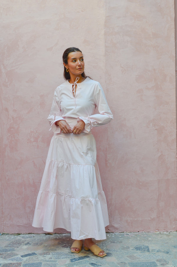 Side Drape Dress in Pink