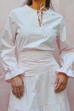 Side Drape Dress in Pink