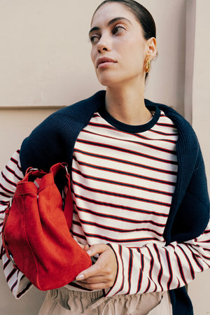 Striped Long Sleeve in Navy