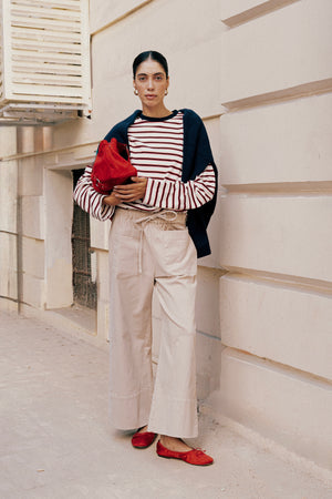 Striped Long Sleeve in Navy
