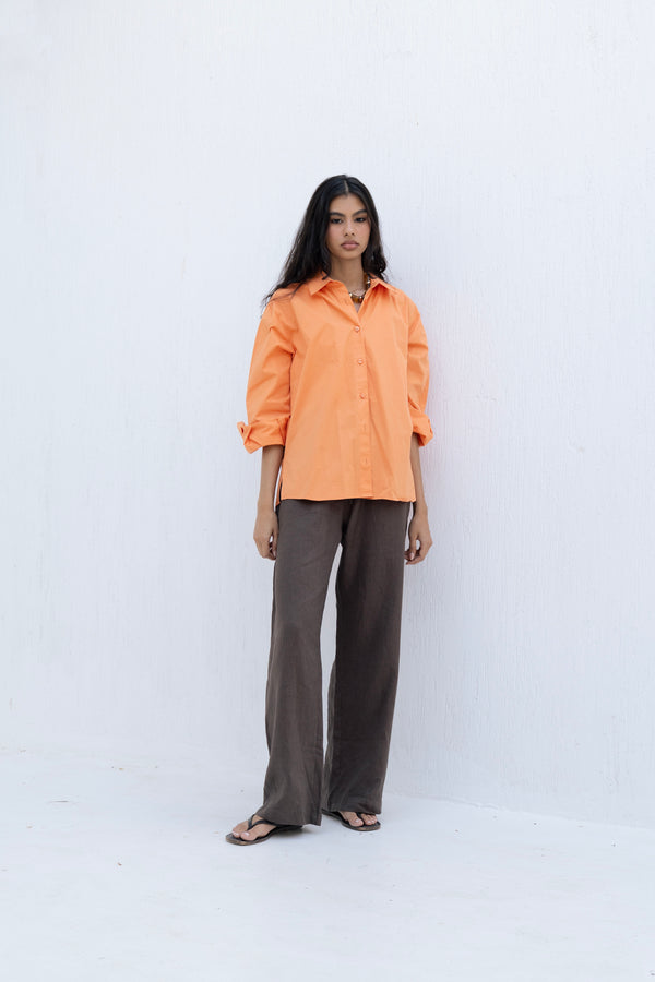 Poplin Shirt in Orange