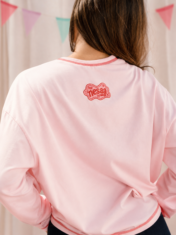 Nesaa Know Best Long Sleeve T-Shirt In Pink