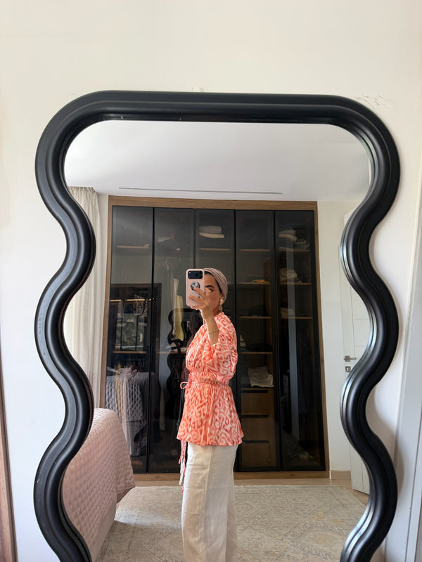 Graphic Printed Blouse in Orange