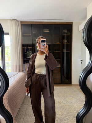 Linen Pants in Brown