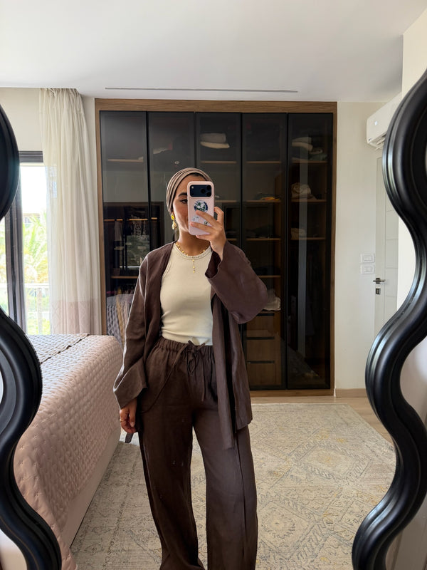 Linen Pants in Brown