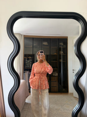 Graphic Printed Blouse in Orange