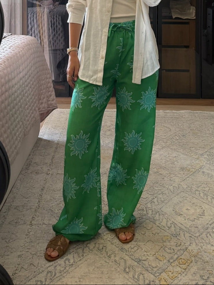 Linen Pants in Green