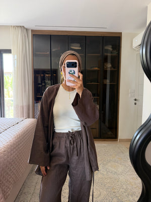 Linen Pants in Brown