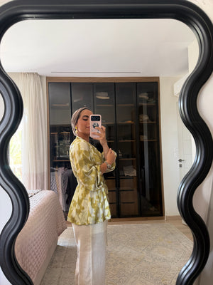 Graphic Printed Blouse in Green