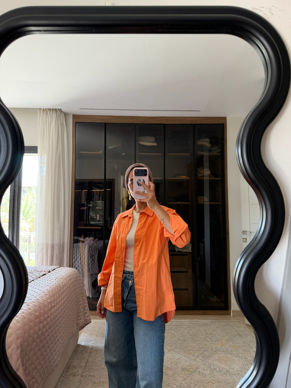 Poplin Shirt in Orange