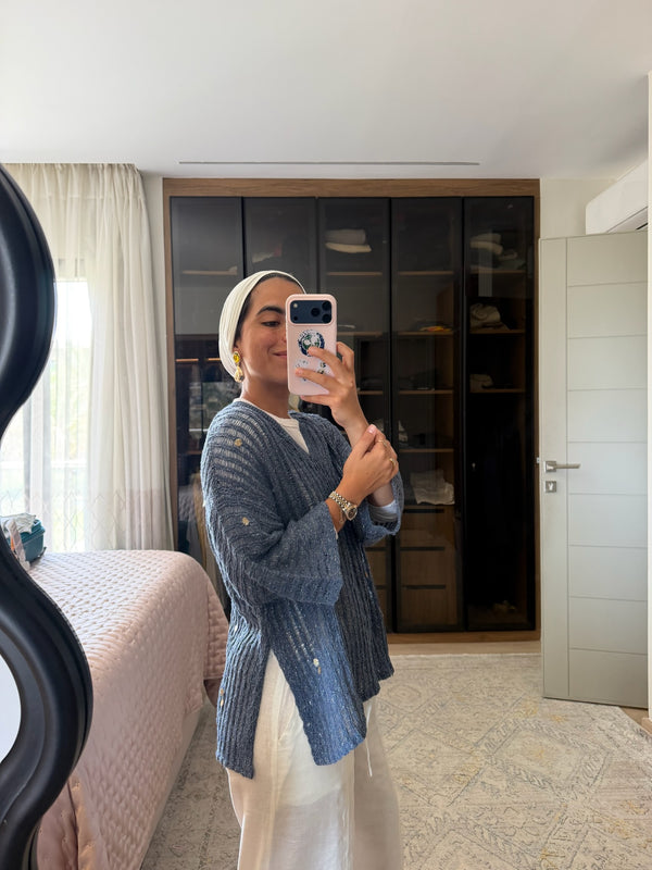 Shell Cardigan in Navy