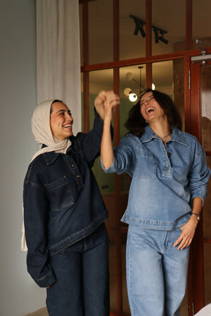 Denim Polo Shirt in Dark Blue