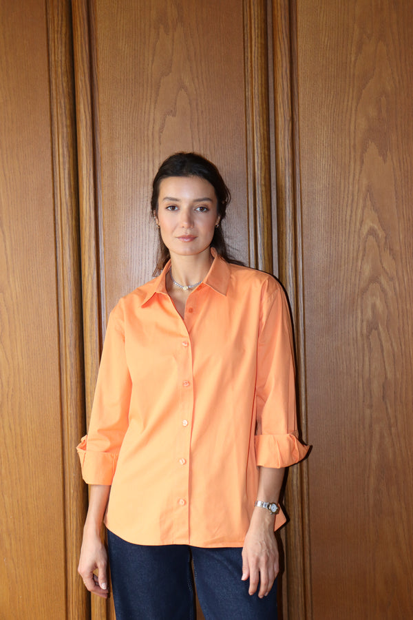 Poplin Shirt in Orange