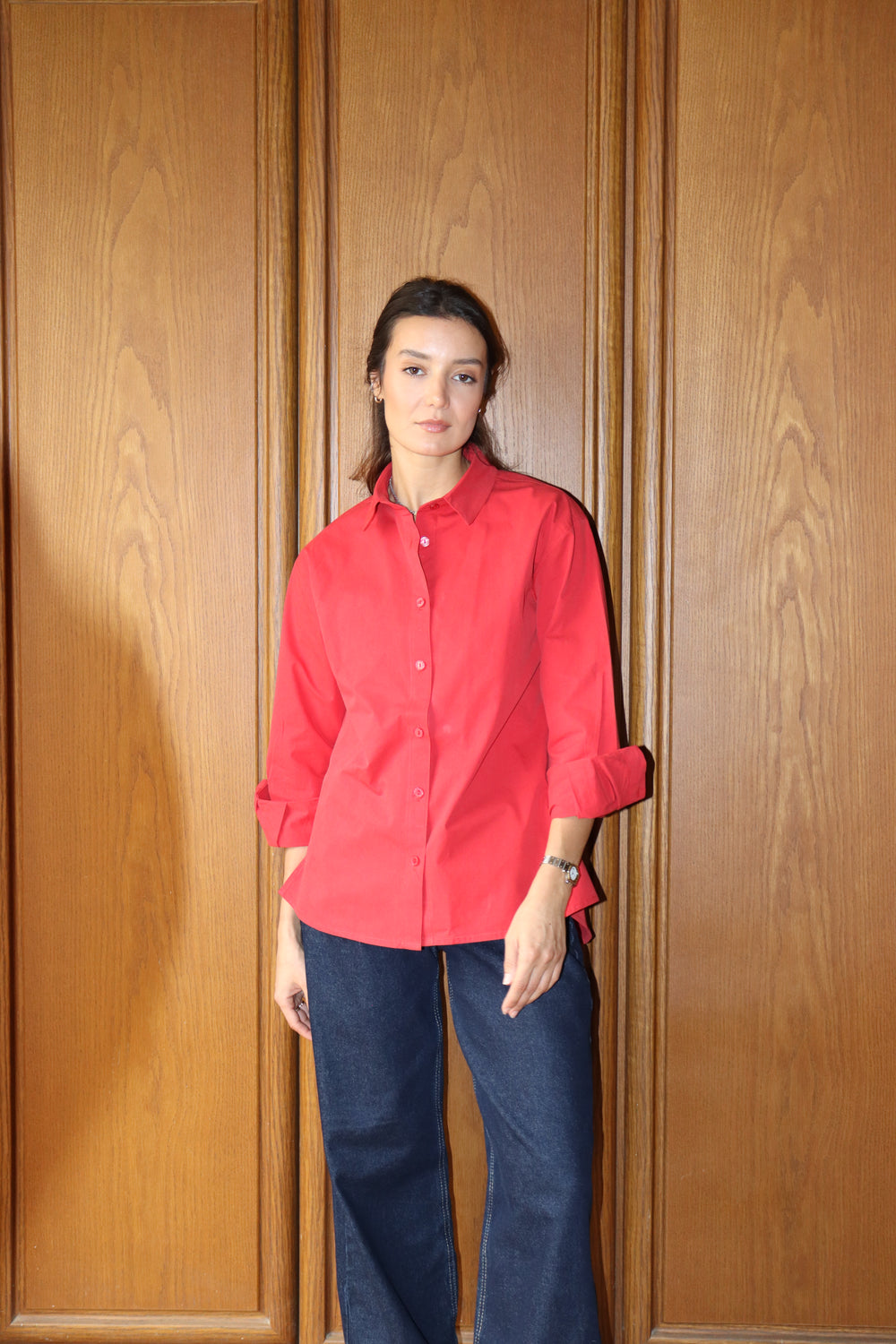 Poplin Shirt in Red