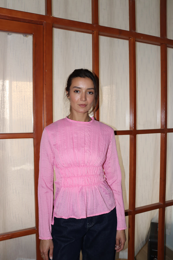 Ruched Top in Pink
