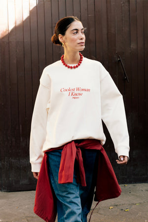 Coolest Woman I Know Sweatshirt in Off White