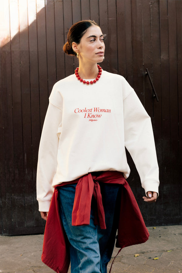 Coolest Woman I Know Sweatshirt in Off White