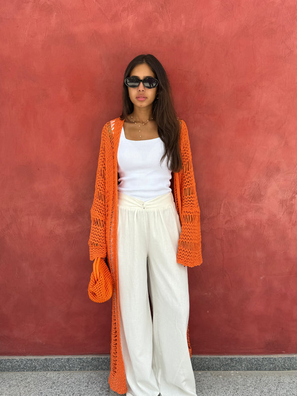 Gypsy Soul Crochet Cardigan in Orange