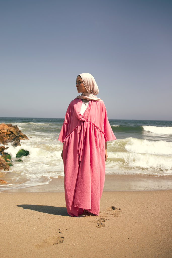 Capri Linen Dress in Pink