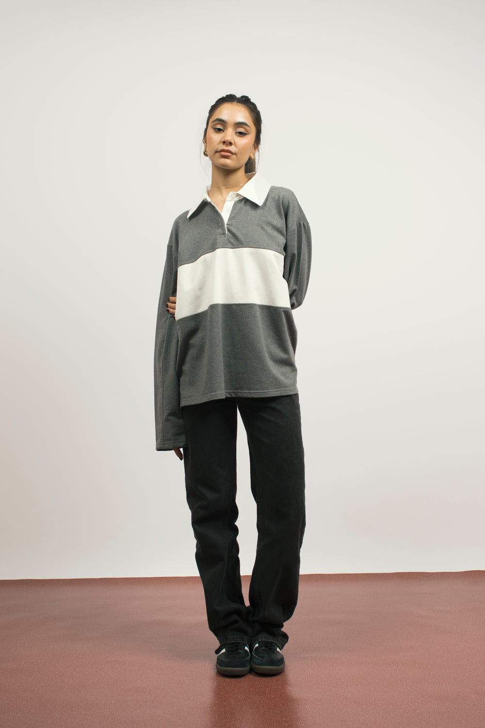 Jet Setter Shirt in Grey X White