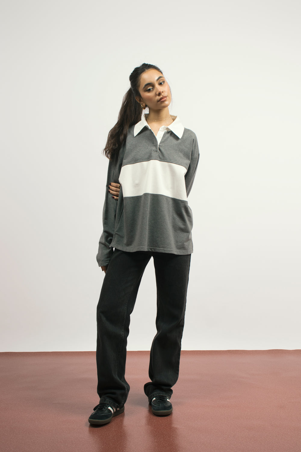 Jet Setter Shirt in Grey X White