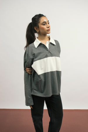 Jet Setter Shirt in Grey X White