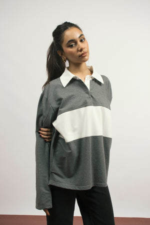 Jet Setter Shirt in Grey X White